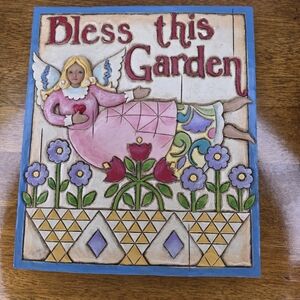 Jim Shore Retired Colorful Garden Blessing Plaque